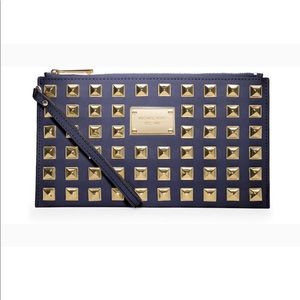 NWOT Michael Kors large pyramid studded clutch